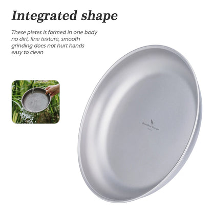 Titanium Plates Dishes Saucer Outdoor Camping Home Food Serving Tray Dinnerware