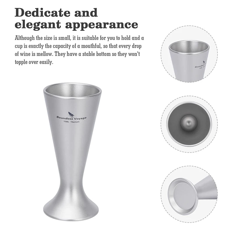 Titanium Mini Shot Glasses Cups Wine Drinking Cups