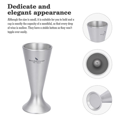 Titanium Mini Shot Glasses Cups Wine Drinking Cups