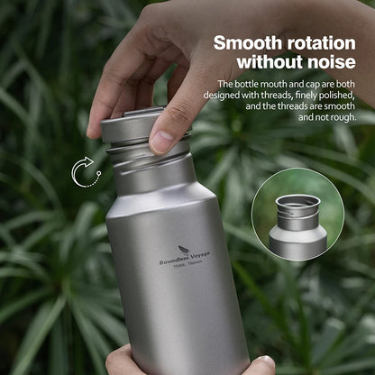 Titanium Water Bottle Outdoor Camping Single Layer Wide Mouth