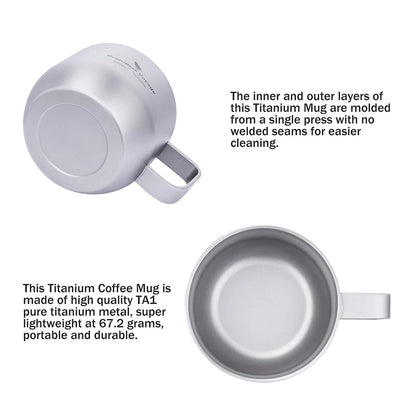 200ml Titanium Espresso Coffee Cup Double Wall Mug