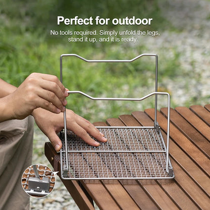 Titanium Grill Camping Table Lightweight Net BBQ Wire Mesh Grate