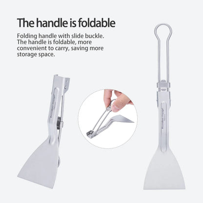 Titanium Folding Spatula Frying Shovel Small Camping Kitchen Beefsteak Flat