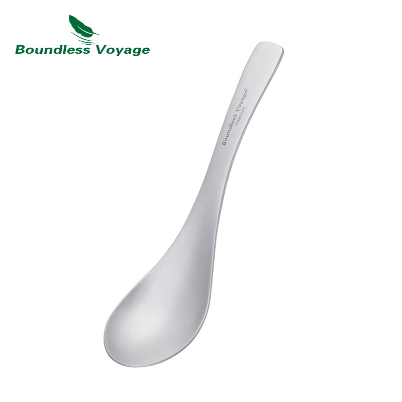 Titanium Soup Spoon Reusable Lightweight Cutlery