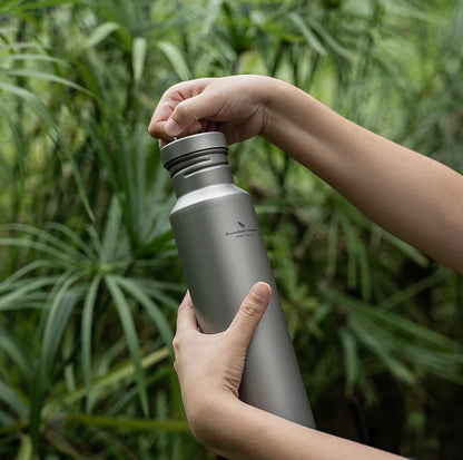 Titanium Water Bottle Outdoor Camping Single Layer Wide Mouth