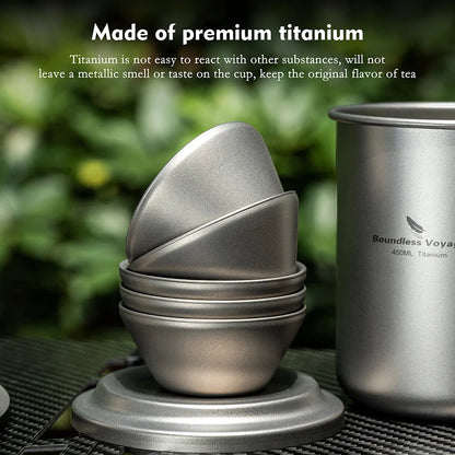 30ml Mini Titanium Tea Cup Portable Double-Layer Anti-scalding Mug