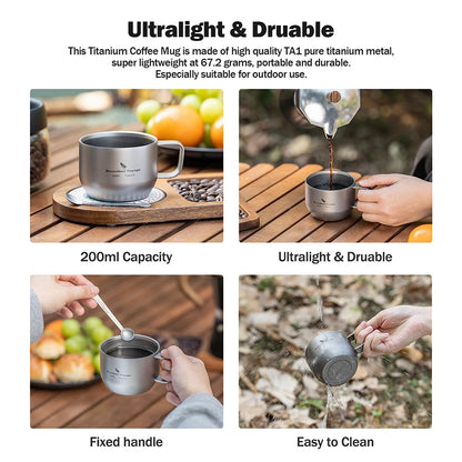 200ml Titanium Espresso Coffee Cup Double Wall Mug