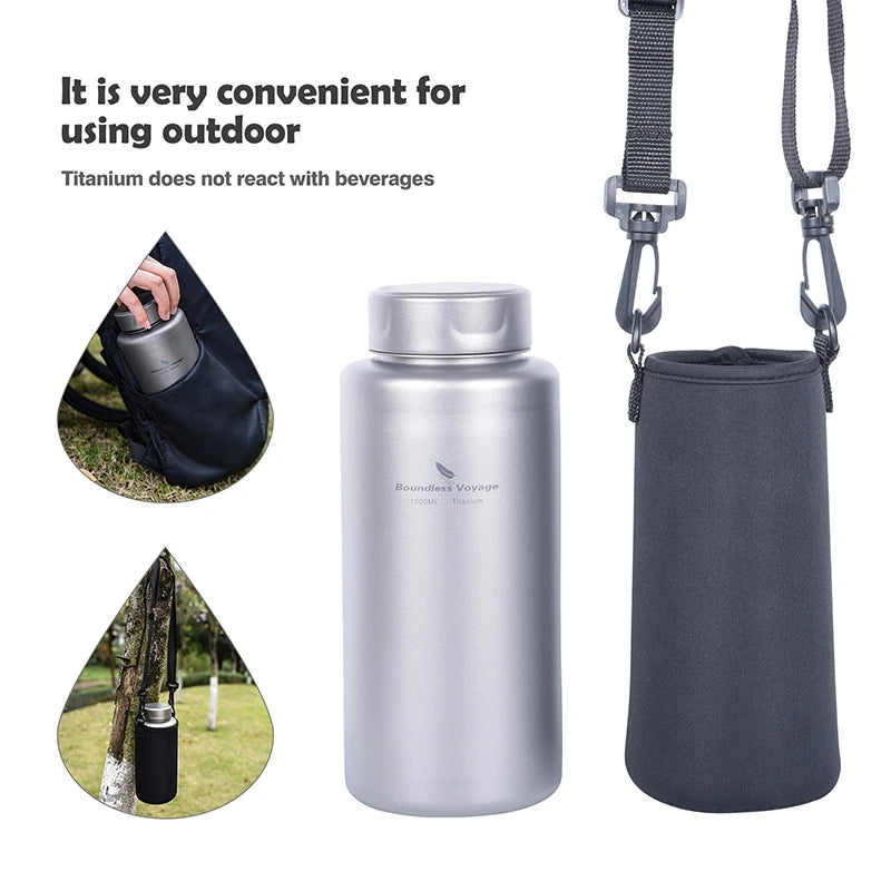 1L Titanium Bottle Leakproof Single-layer Sport Water Bottle