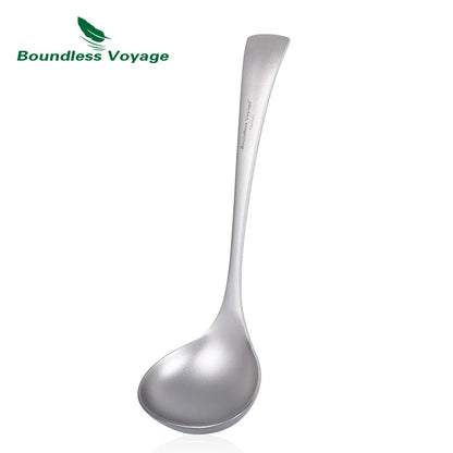 Titanium Sauce Soup Spoon Metal Skimmer Slotted Spoon