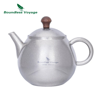 380ml Lightweight Travel Portable Titanium Tea Pot