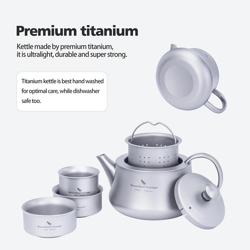 300ml Titanium Teapot with Infuser Chinese Tea Set