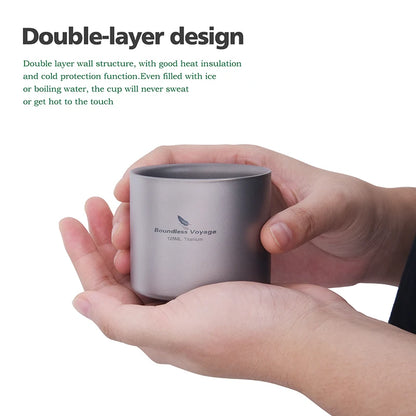 120ml Titanium Cup Small Double Walled Travel Cup