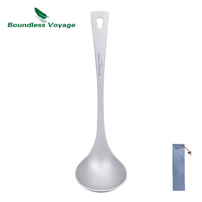 Titanium Sauce Soup Spoon Metal Skimmer Slotted Spoon