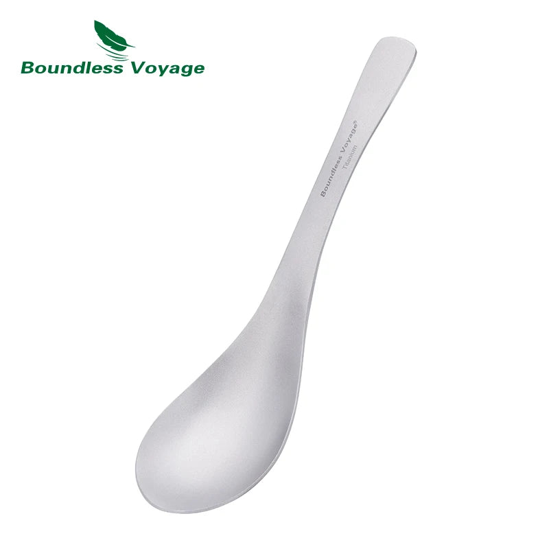 Titanium Soup Spoon Reusable Lightweight Cutlery