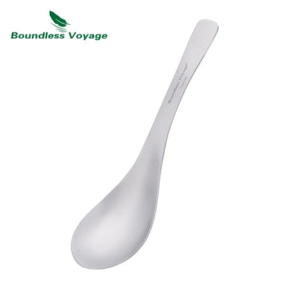 Titanium Soup Spoon Reusable Lightweight Cutlery