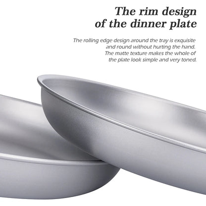Titanium Plates Dishes Saucer Outdoor Camping Home Food Serving Tray Dinnerware