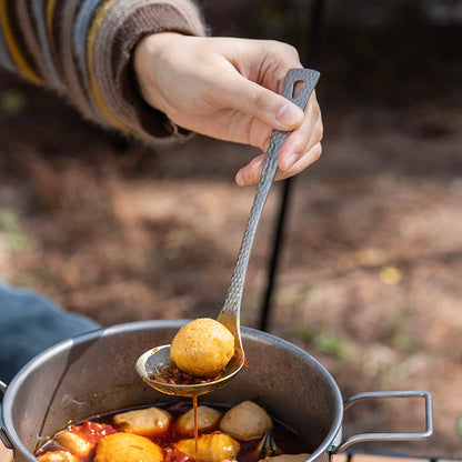 Titanium Sauce Soup Spoon Metal Skimmer Slotted Spoon