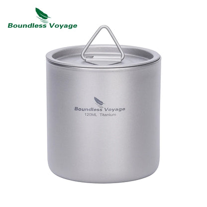 Titanium Double Walled Cups with Lid