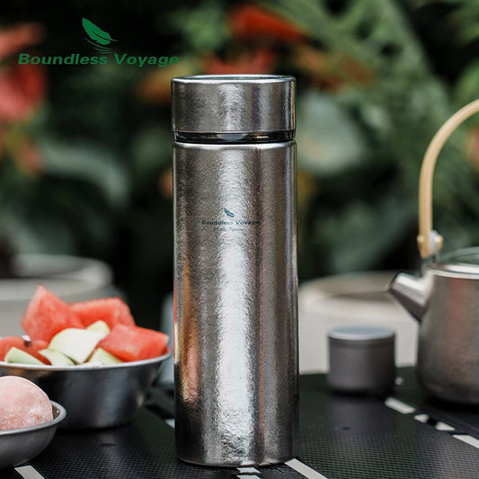 550ml Titanium Vacuum Insulated Water Bottle with Filter