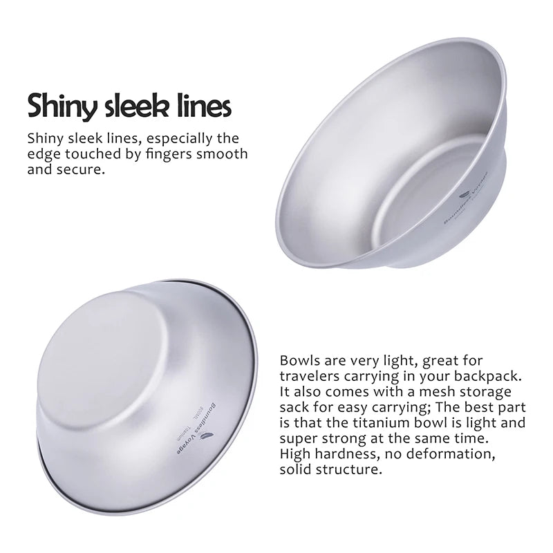 Titanium Ultralight Outdoor Camping Plates and Bowls