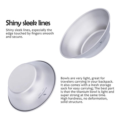 Titanium Ultralight Outdoor Camping Plates and Bowls