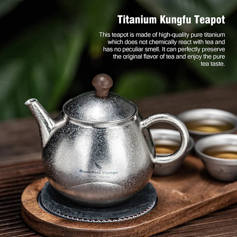 380ml Lightweight Travel Portable Titanium Tea Pot