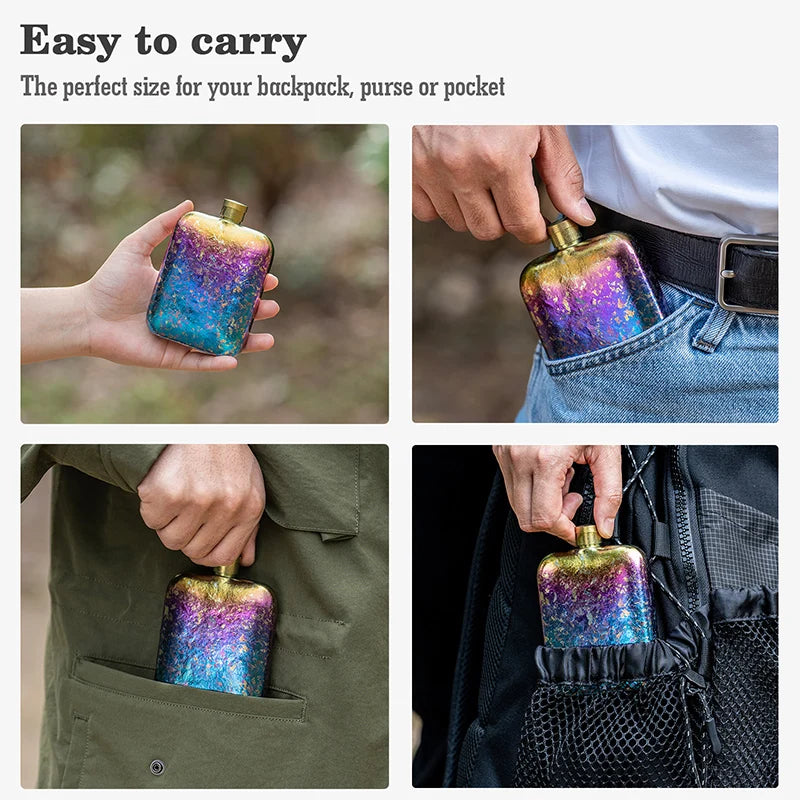 170ml Titanium Hip Flask Liquor Flask