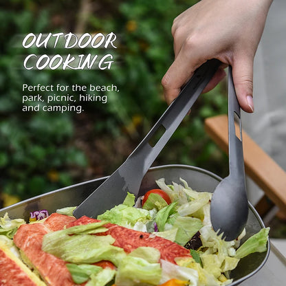 Titanium Alloy Multi Tong Spork Shovel Spatula All-In-One Utensil Portable Camping BBQ