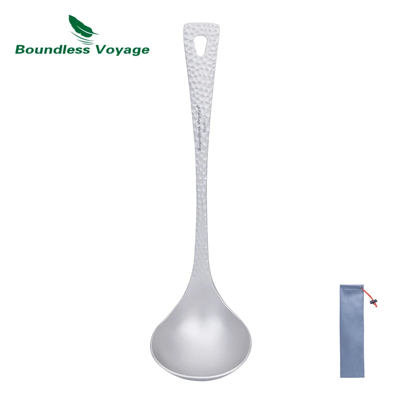 Titanium Sauce Soup Spoon Metal Skimmer Slotted Spoon