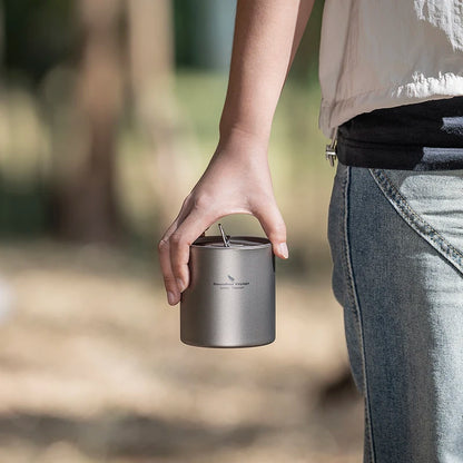 Titanium Double Walled Cups with Lid
