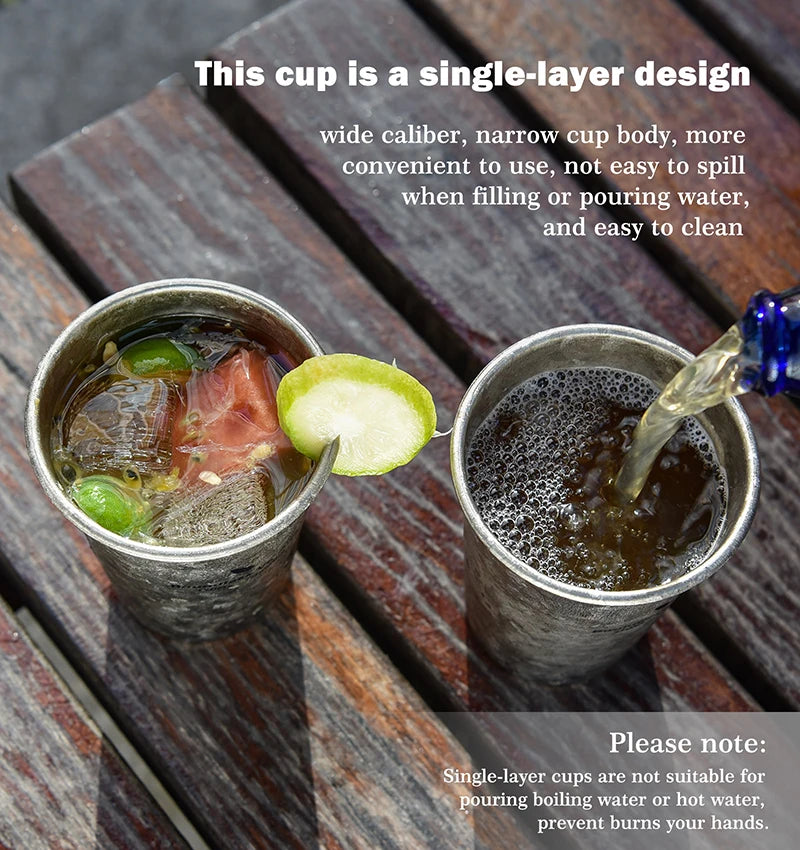 350ml Titanium Beer Cup Single Layer Mug Coffee Tea Cola Cup