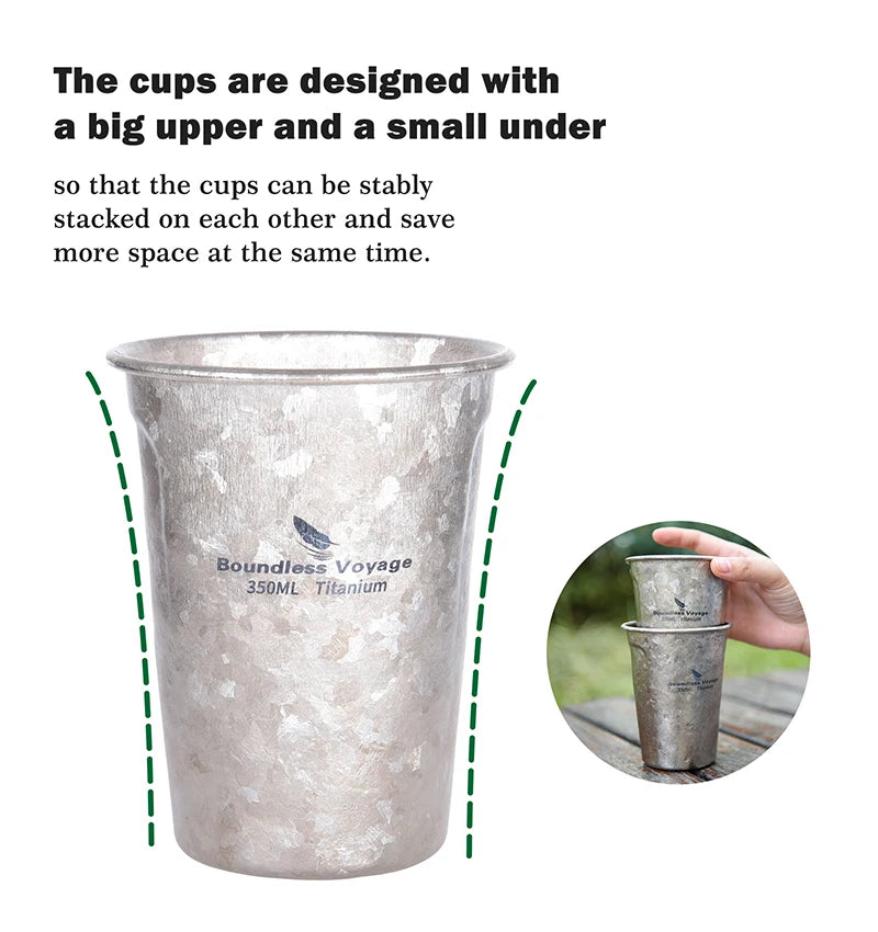 350ml Titanium Beer Cup Single Layer Mug Coffee Tea Cola Cup