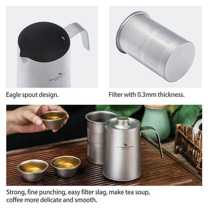 Titanium Travel 380ml Kung Fu Tea Pot Cups Set