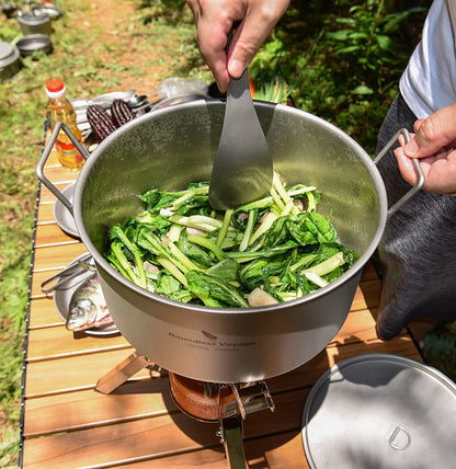 Camping Pot 2L / 5L Titanium Hot Pot Outdoor Portable Cookware with Lid