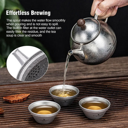 380ml Lightweight Travel Portable Titanium Tea Pot