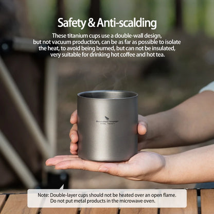 Titanium Double Walled Cups with Lid