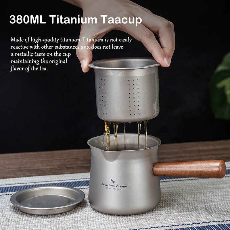 380ml Titanium Coffee Cup with Strainer