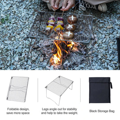 Titanium Grill Camping Table Lightweight Net BBQ Wire Mesh Grate