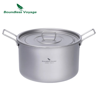 1.2L 1.8L 2.4L Titanium Pot 0.7L Camping Kettle Cookware