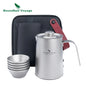 Titanium Travel 380ml Kung Fu Tea Pot Cups Set