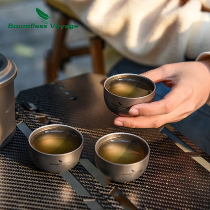 40ml Titanium Mini Tea Cup Double Walled Sake Cup