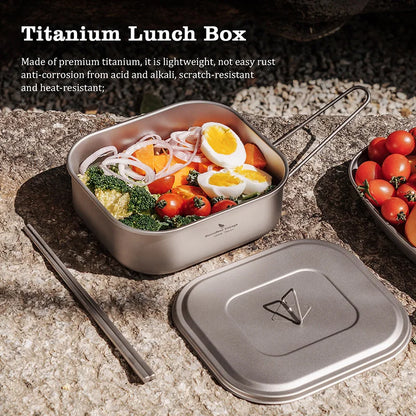 1000ml Titanium Military Mess Tin Camping Cookware Bento Box