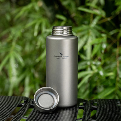 700ml Titanium Flask with Hook Ultralight Single Layer Metal Water Bottle