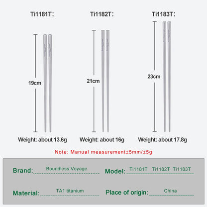 Titanium Chopsticks Metal Square Chopsticks