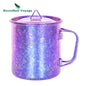 450ml Outdoor Camping Titanium Mug Colorful Tea Coffee Cup with Lid