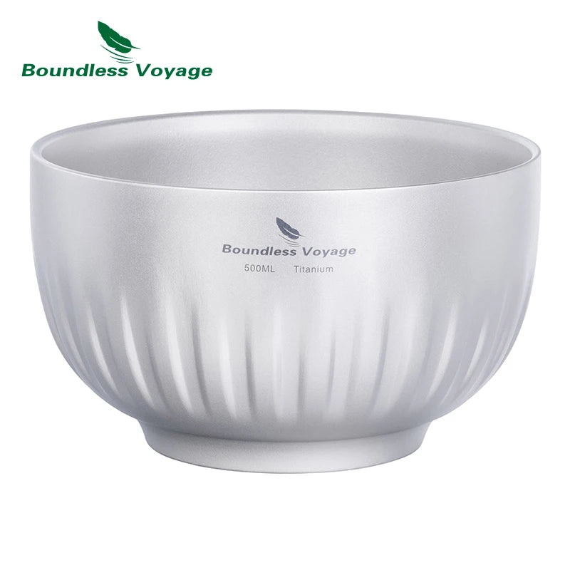 Double Walled Titanium Ultralight Portable Tableware Outdoor Camping Bowl