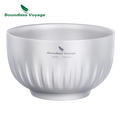 Double Walled Titanium Ultralight Portable Tableware Outdoor Camping Bowl