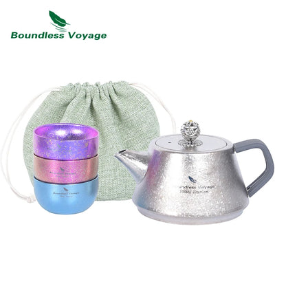 300ml Titanium Tea Pot with Infuser Kung Fu Teatop Cups Set
