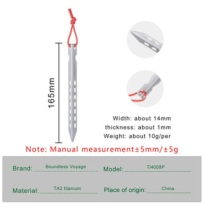 V- shape Titanium Tent pegs