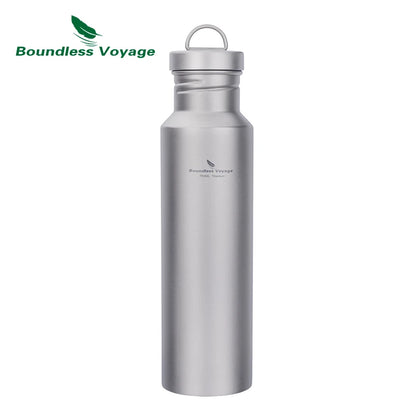Titanium Water Bottle Outdoor Camping Single Layer Wide Mouth